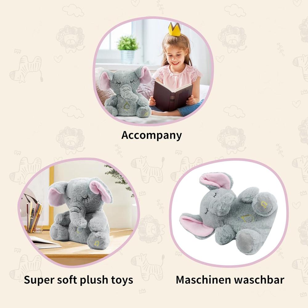 Breathing Elephant Soothing Plush.