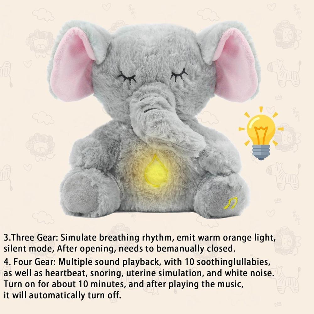 Breathing Elephant Soothing Plush.