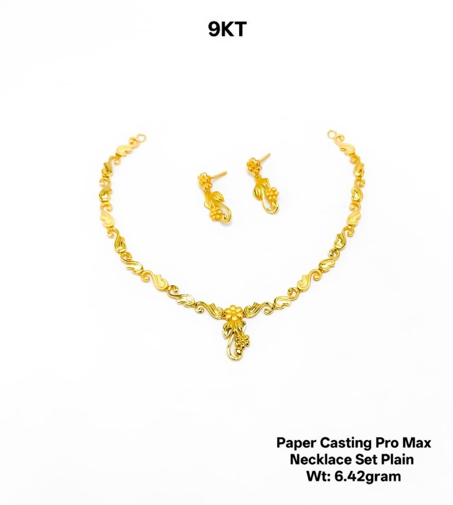 9KT New Design Gold Paper Casting Pro Max Necklace Set