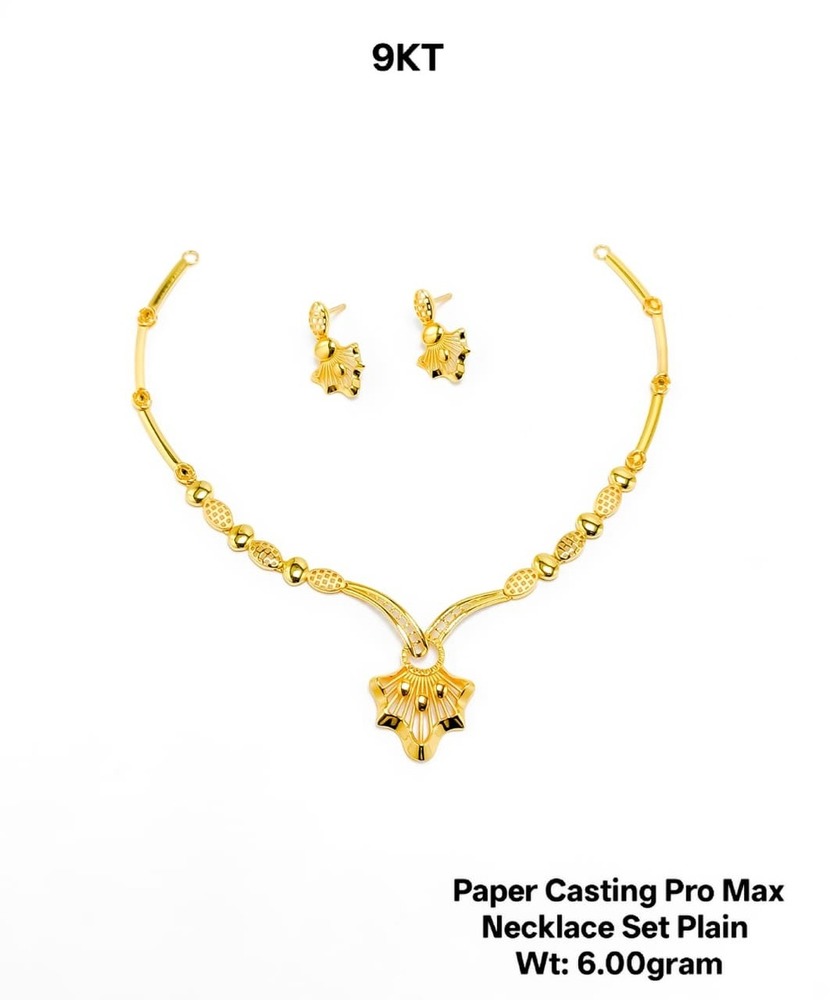 9KT New Design Gold Paper Casting Pro Max Necklace Set