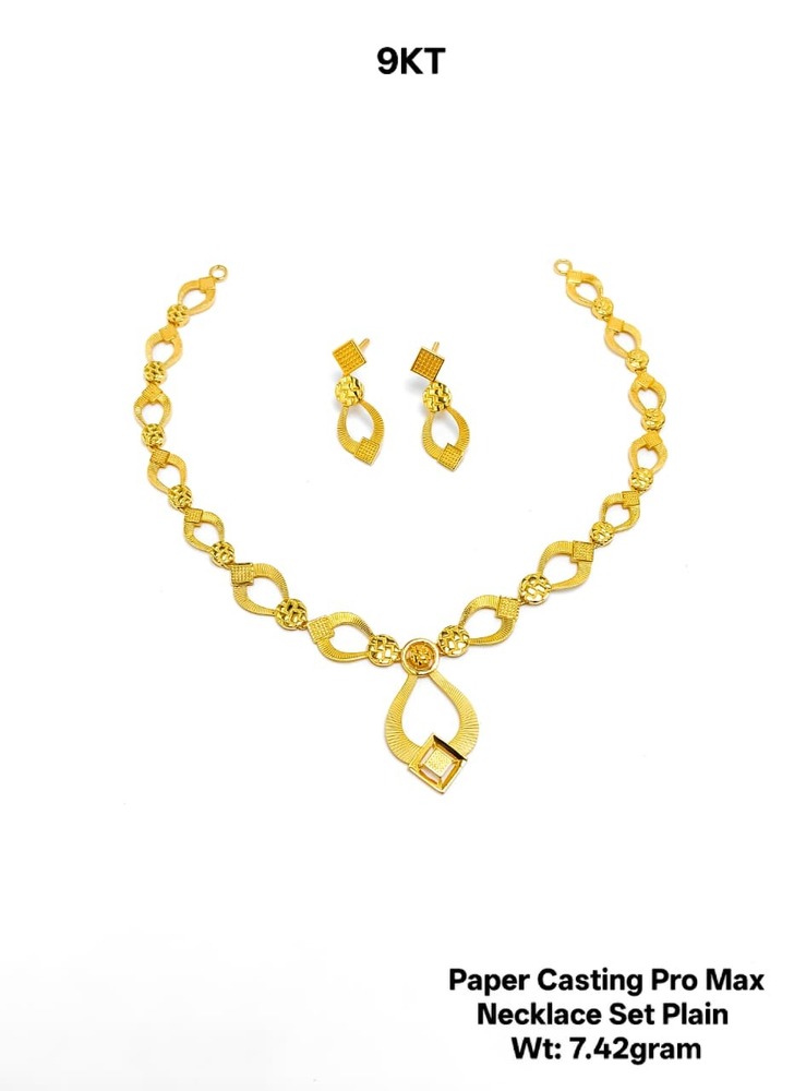 9KT New Design Gold Paper Casting Pro Max Necklace Set