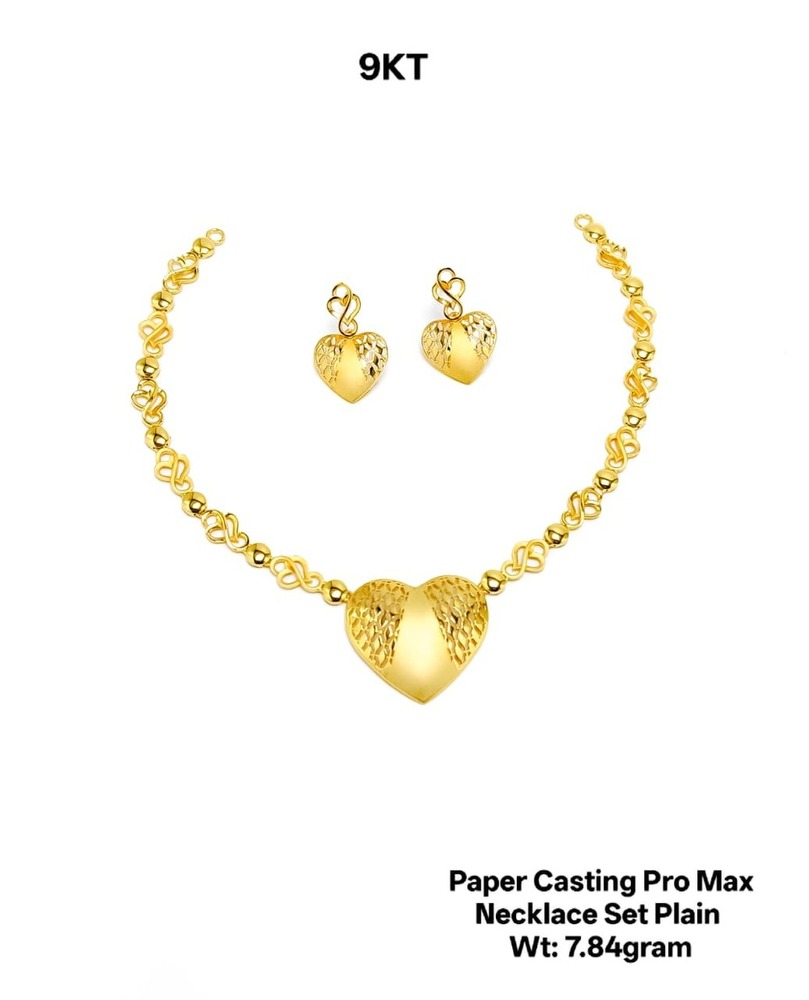 9KT New Design Gold Paper Casting Pro Max Necklace Set