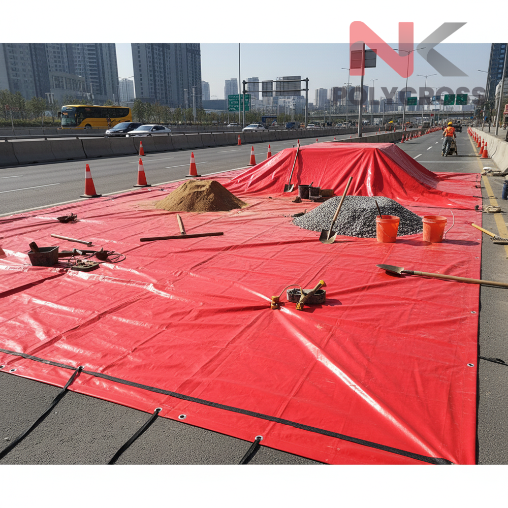 Railway Platform Temporary Cover - Color: Blue