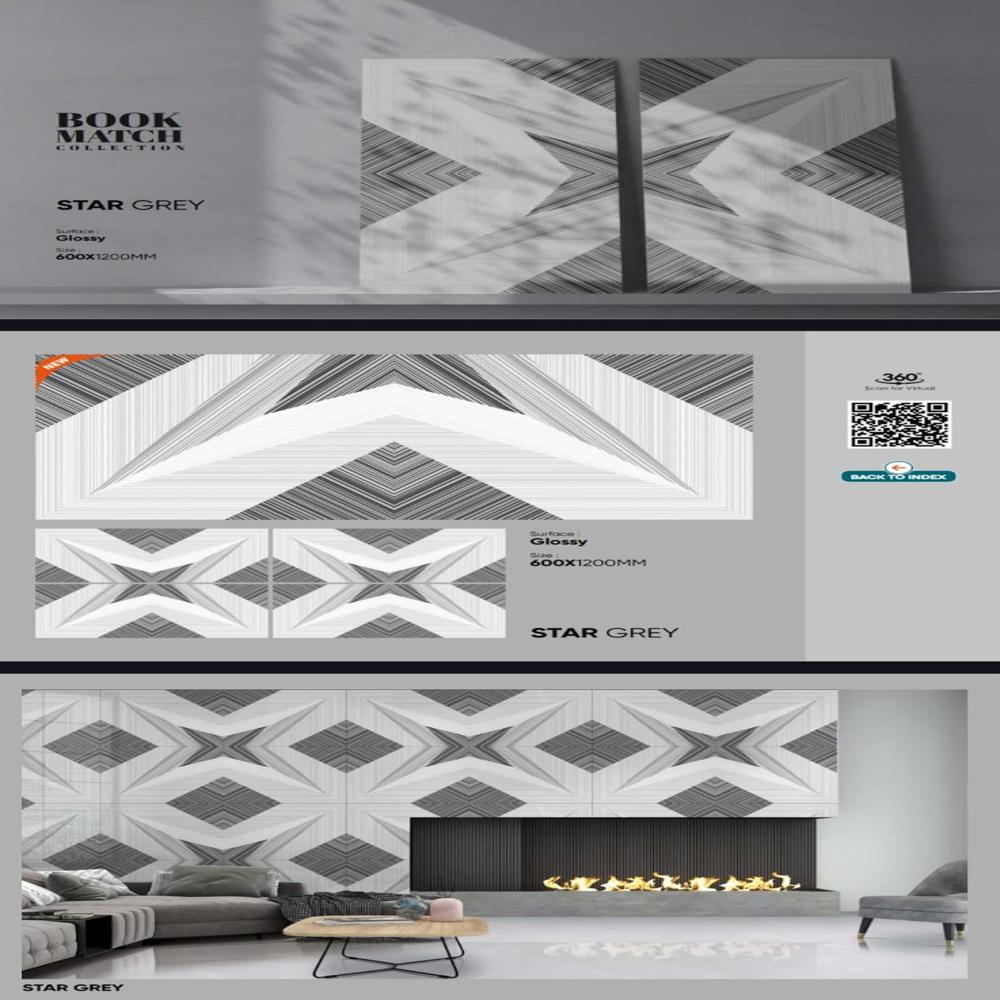 600*1200 Gvt Bookmatch Glossy - Color: Multy