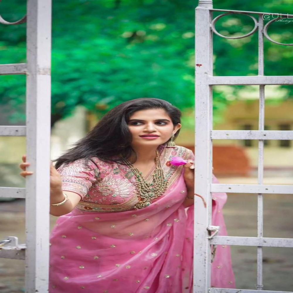 Modern Sequence Work Designer Saree - Color: Pink