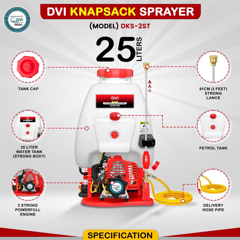 Knapsack Power Sprayer 2 Stroke - Capacity: 25 Ltr