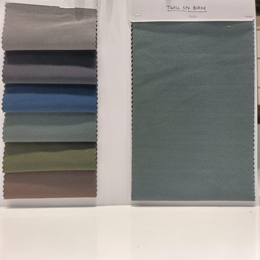 Black Twill Polyester Lycra Fabric