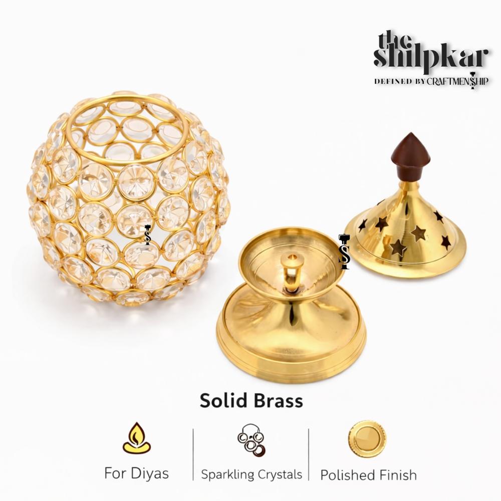 Crystal Mataki Brass Diya