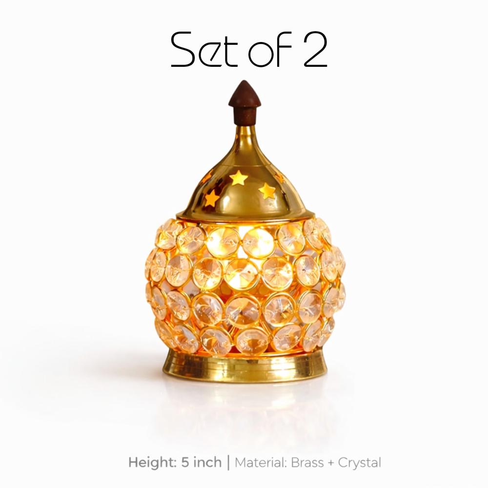 Crystal Mataki Brass Diya