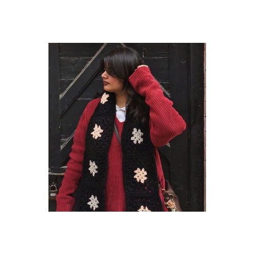 Ladies Polish Black Scarf