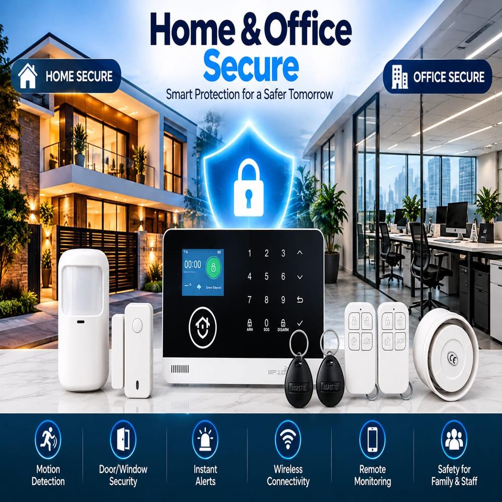 Gsm Security Alarm System Kit With Smart Wifi - Alarm Light Color: Red/blue