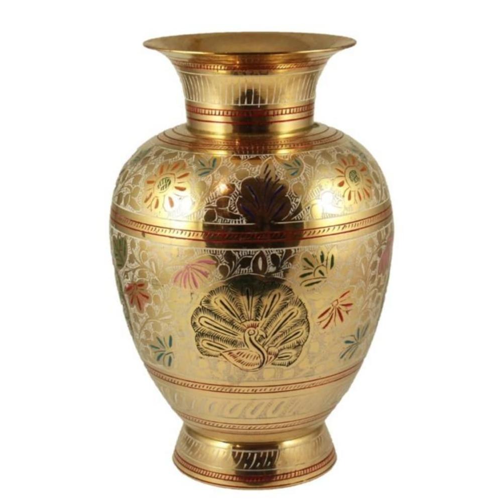 Brass Flower Pot - Color: Black And Golden