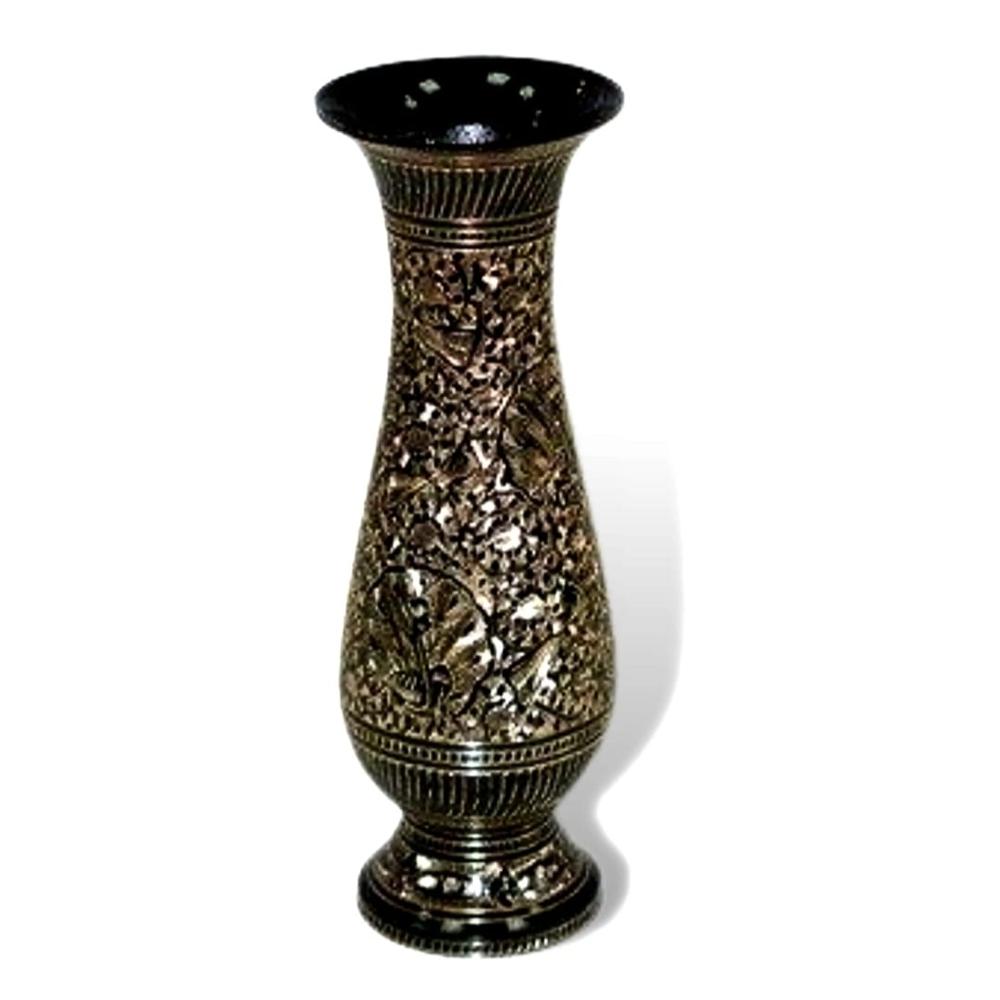 Brass Flower Pot - Color: Black And Golden
