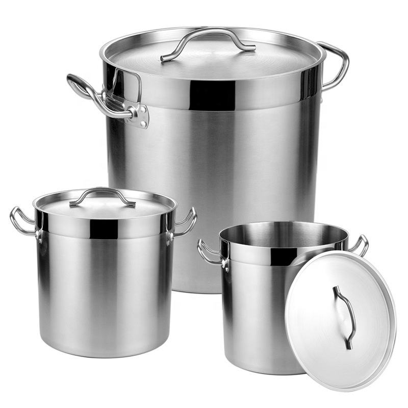 Stainless Steel Kitchen Soup Pot Large Capacity Soup Bucket With Lid/hot Pot - Capacity: 40 Ltr