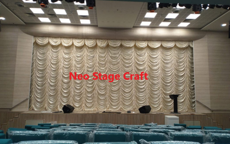 Stage Coutain - Velvet, Custom Size 8-20 Feet, Red | Sound Absorbing, Fire Retardant, Hook & Rail Mounting