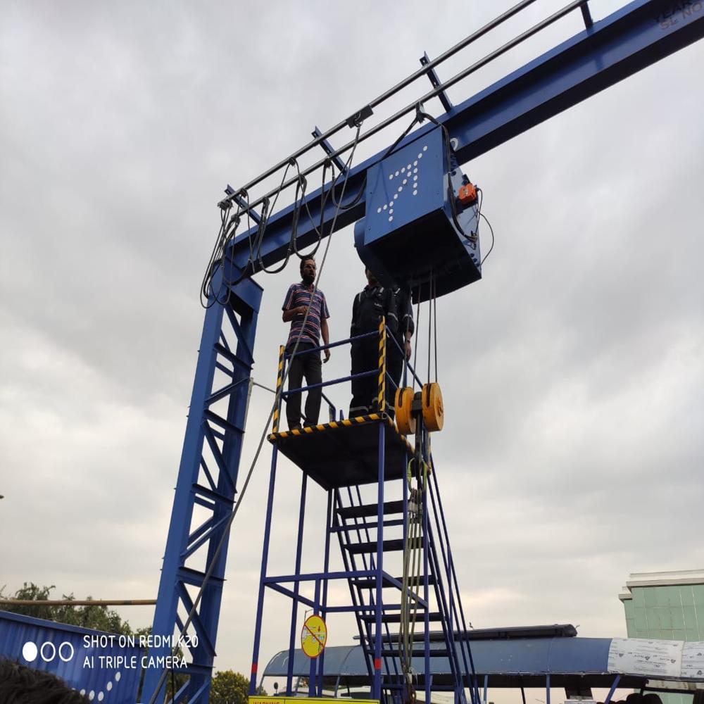 Yellow Curved Monorail Hoist