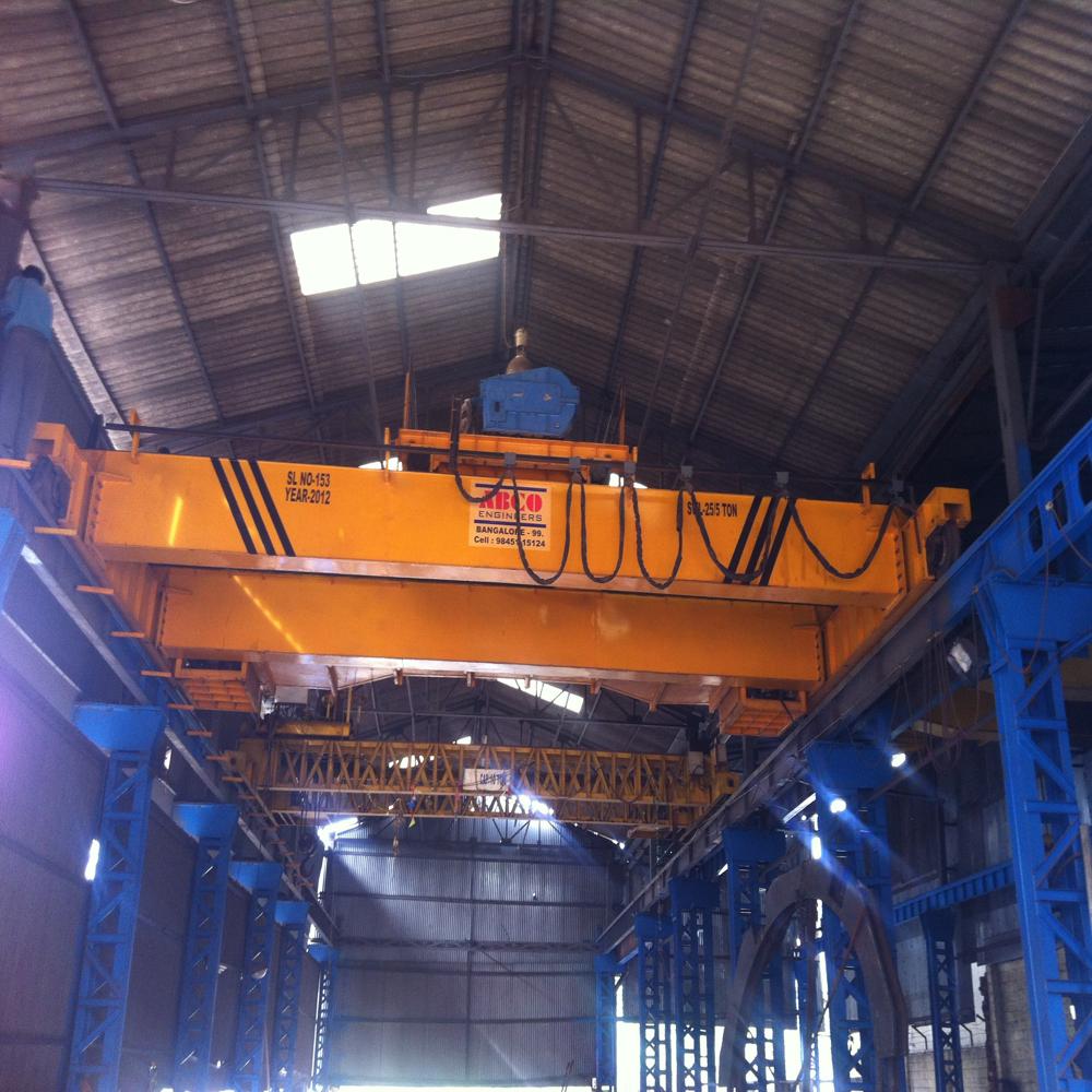 Electric Double Beam EOT Cranes Max Load Capacity 3-20 Ton Travel Speed 5-10 mmin