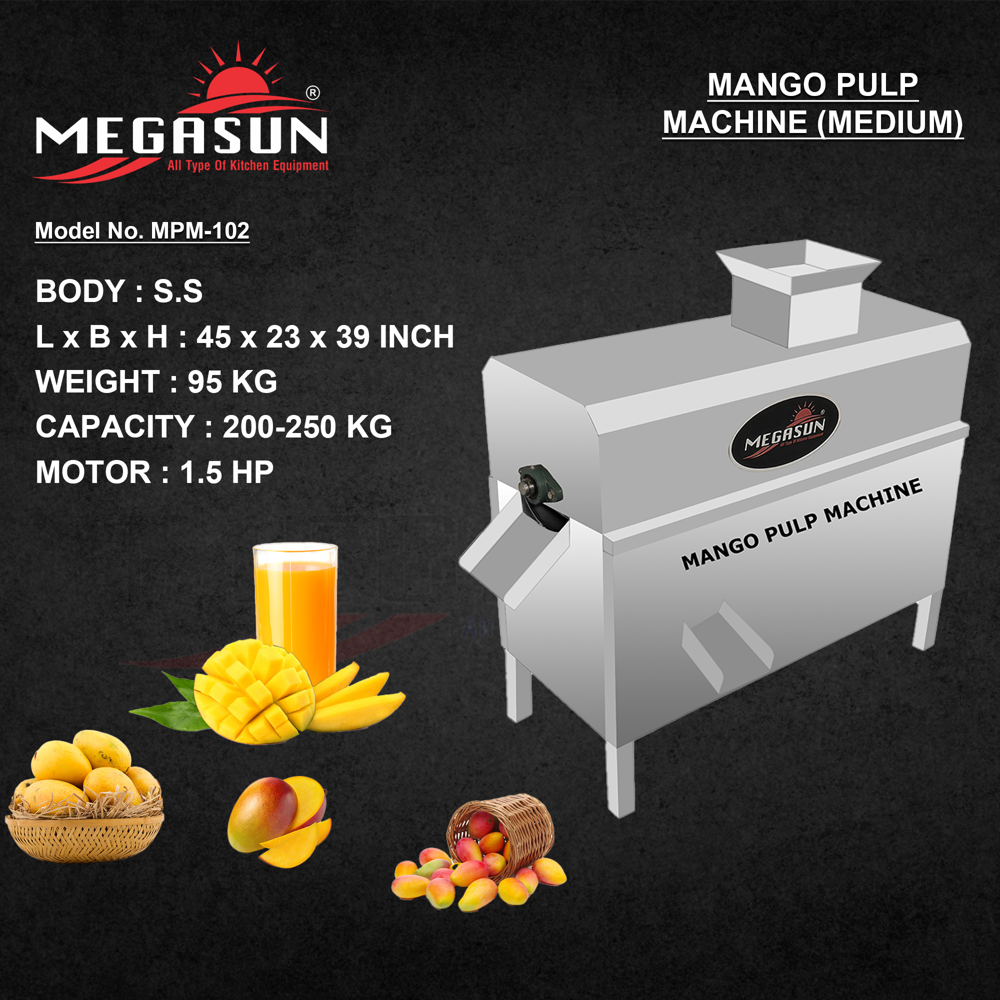 100 Kg Mango Pulp Making Machine - Dimension (L*w*h): 35 X 20 X 34 Inch (In)