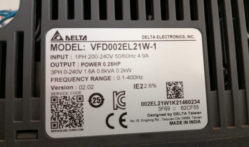DELTA VFD002EL21W-1 DRIVE