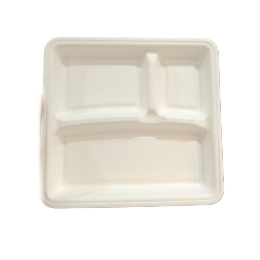 Biodegradable Meal Tray - Coating Type: No Coating