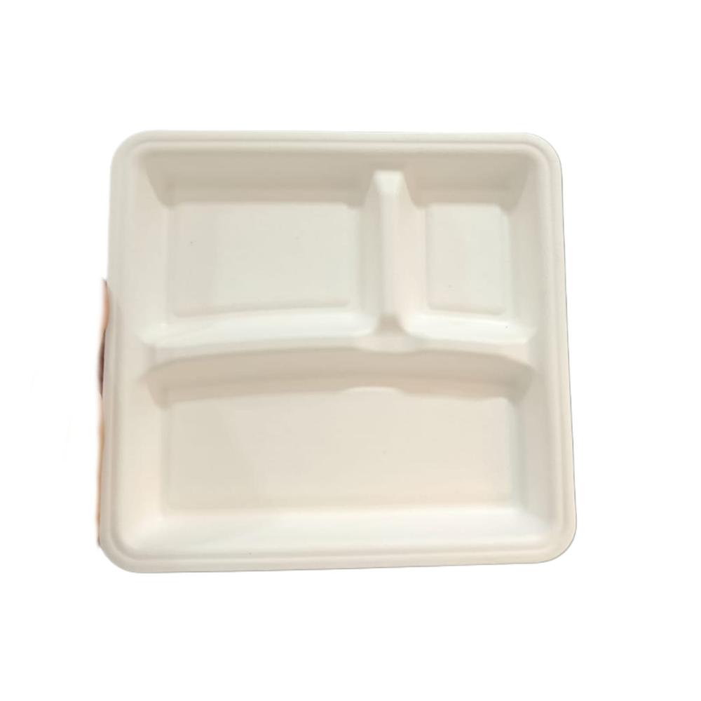 Biodegradable Meal Tray - Coating Type: No Coating