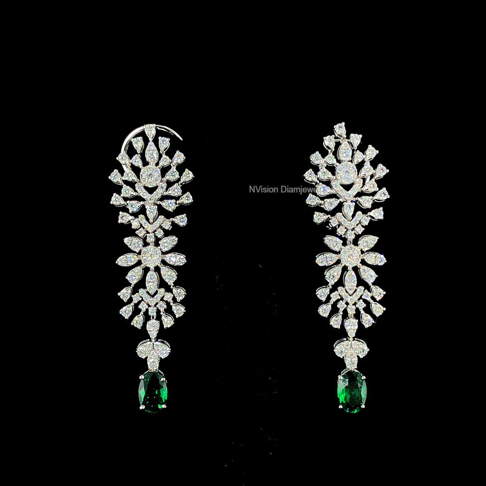 Emerald Grace Natural Diamond Necklace Set 