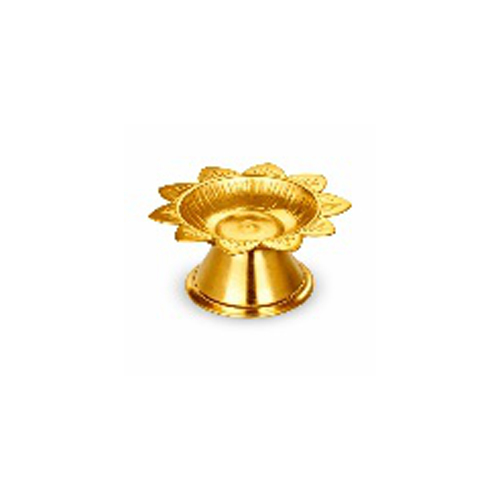 Gold  Pleated Stainless Steel1no Surajmukhi Diya