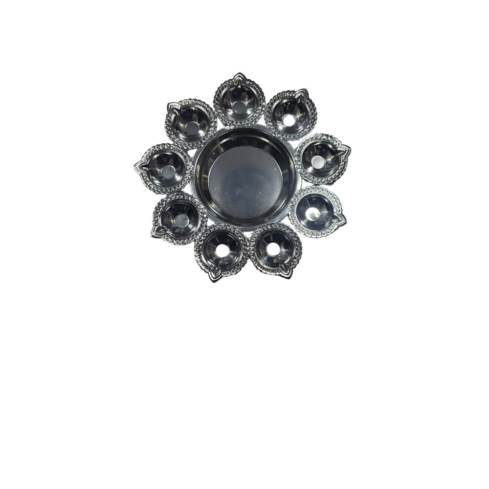 Stainless Steel 9 Mukhi Diya