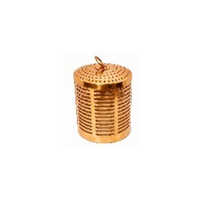 Copper Pleated Stainless Steel Akhand Diya Cover - Height: 15 Cm