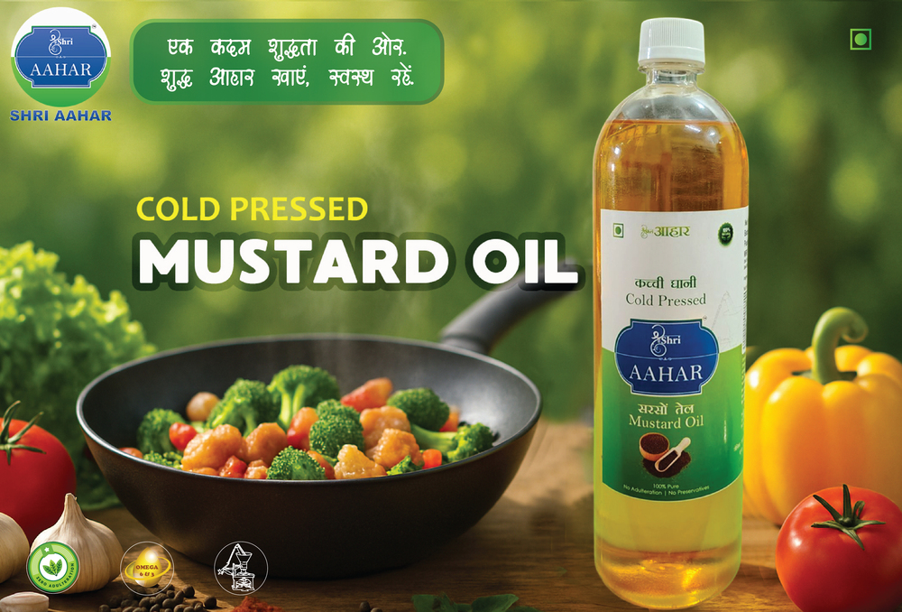 1LTR Shri Aahar Mustard Cold Pressed Oil