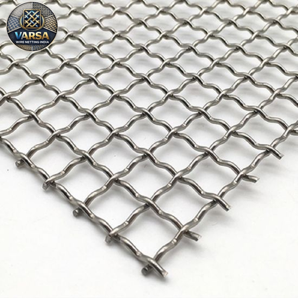 Stainless Steel Crimped Wire Mesh - Pre-crimped Carbon Iron Wire, Available Sizes 3.0ft To 7.0ft, Hole Size 4mm To 25mm | Galvanized, Corrosion Resistant