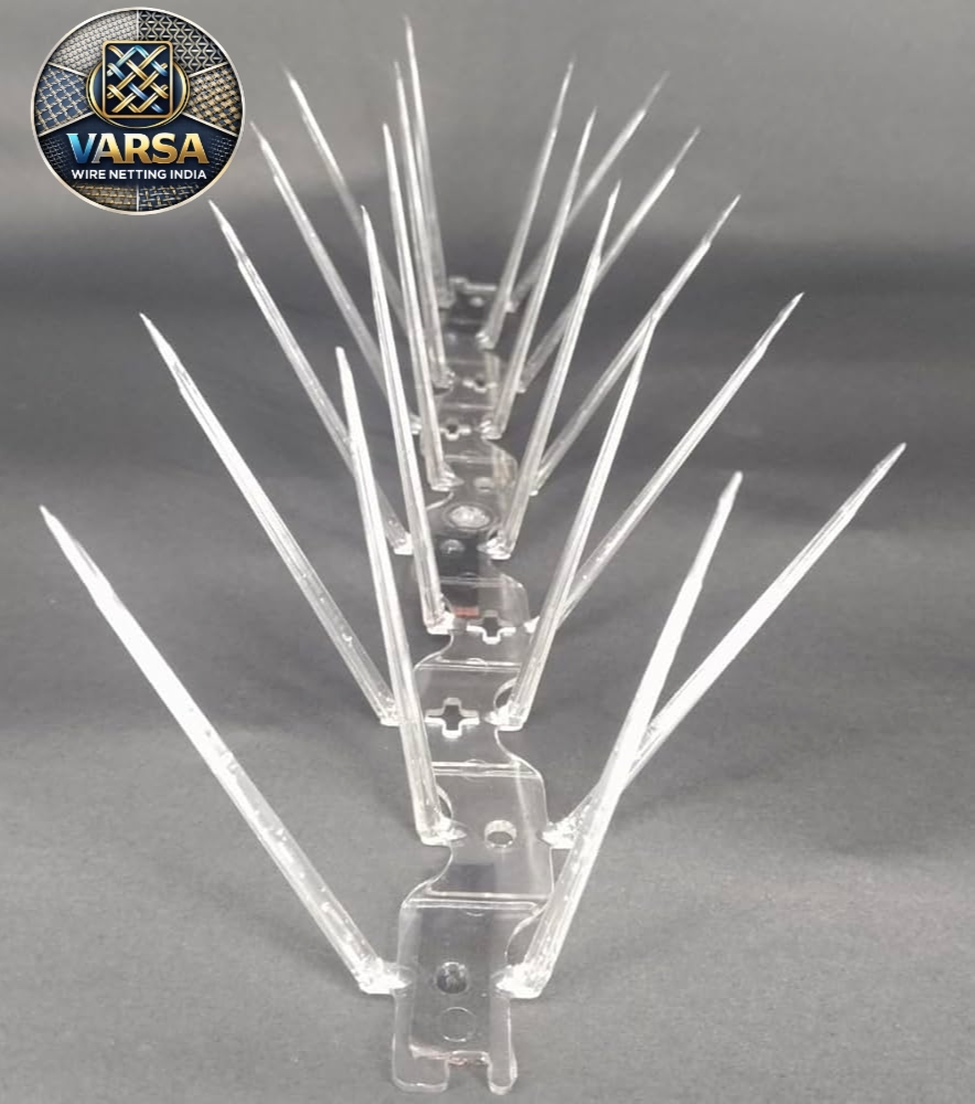 Polycarbonate Bird Spikes - Pvc And Other Materials | Transparent Wire Mesh Design For Versatile Application
