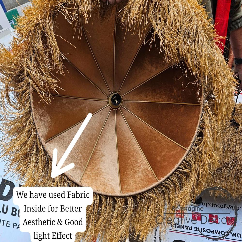 Chandelier roof thatch ceiling cafes huts gazebos restaurants polystraw