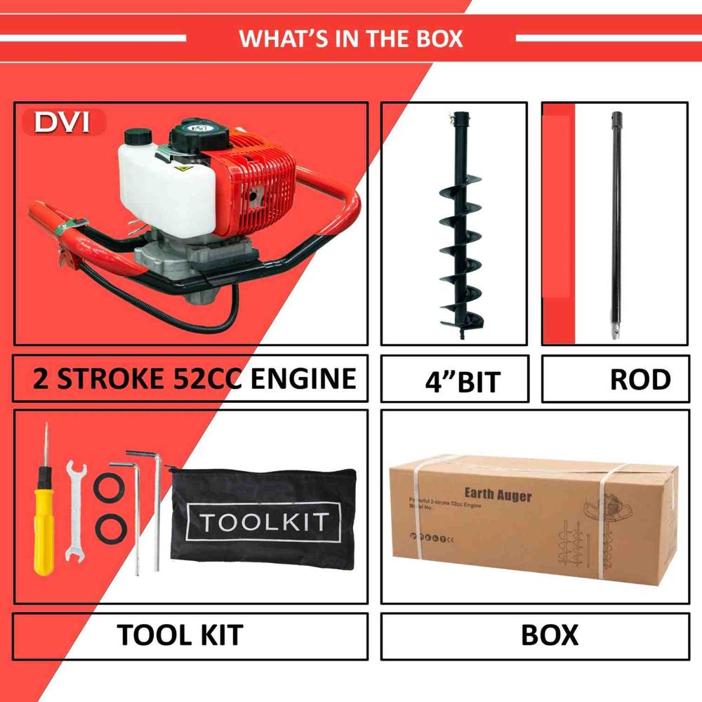 52cc Earth Auger with 4 inch bit