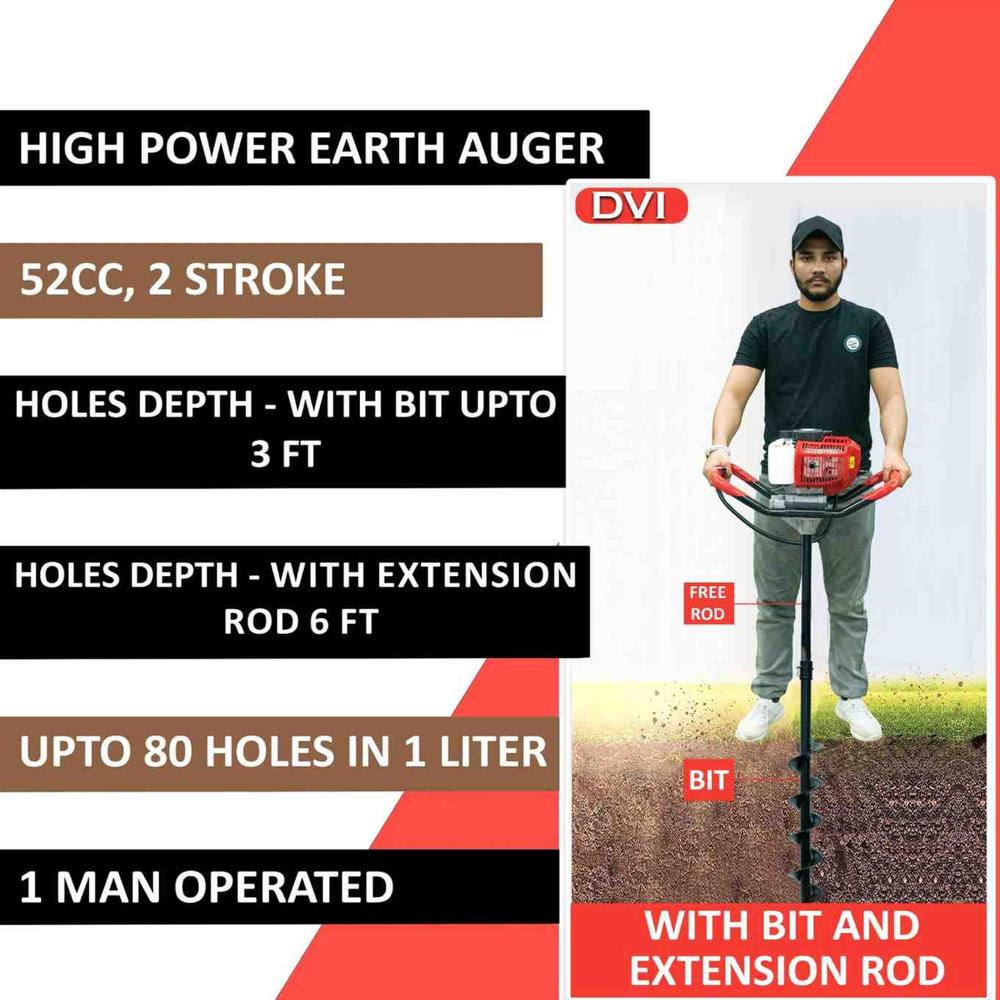 52cc Earth Auger with 6+4 inch bit