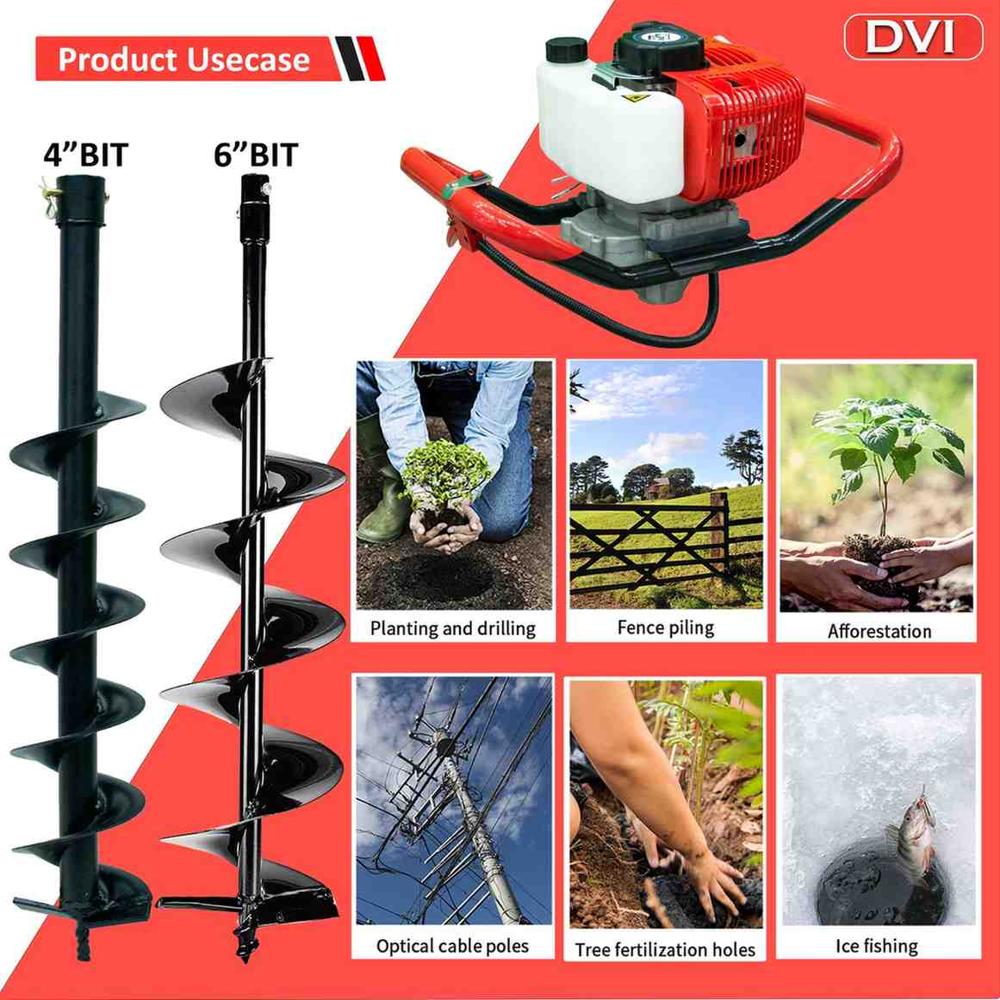 52cc Earth Auger with 6+4 inch bit