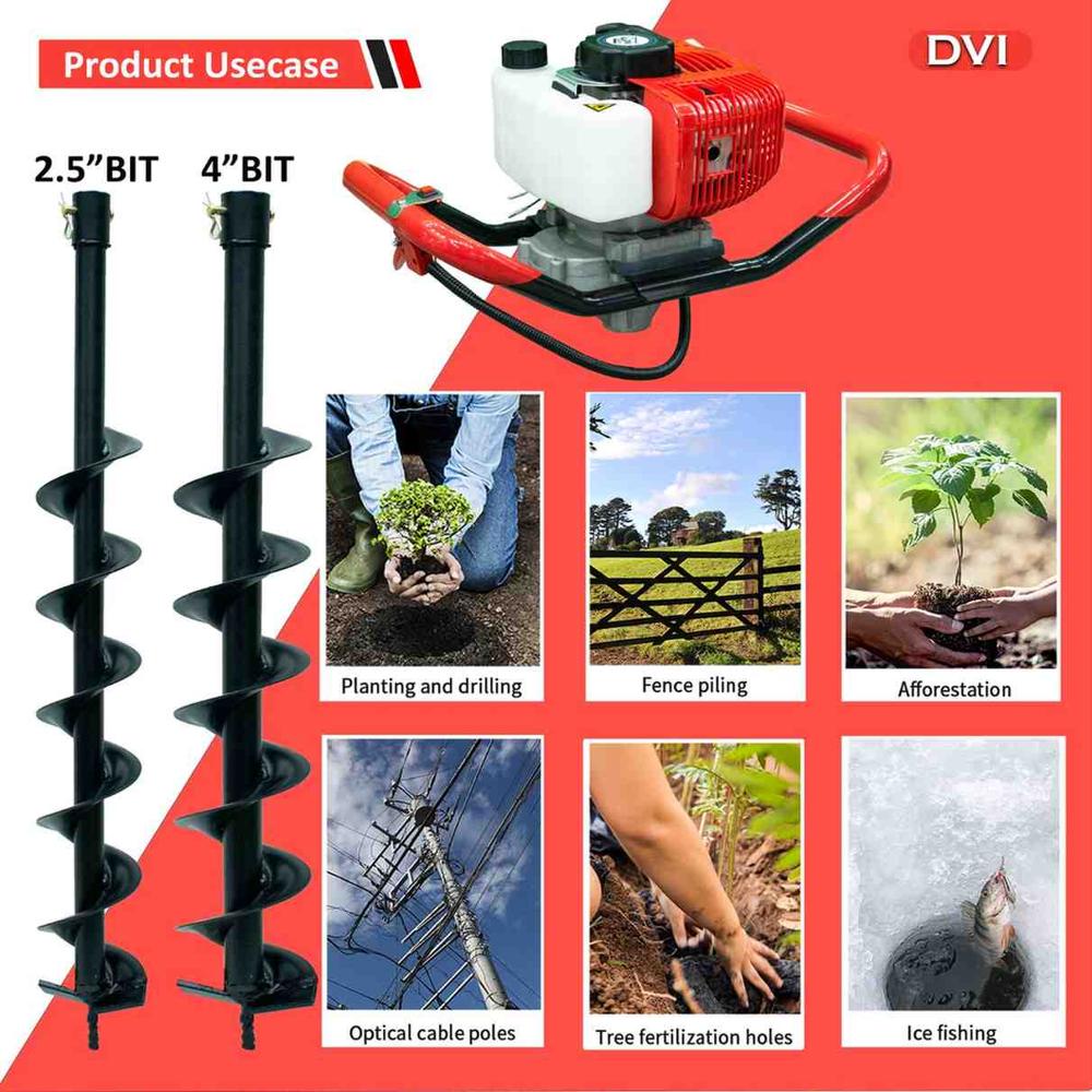 52cc Earth Auger with 4+2.5 inch bit