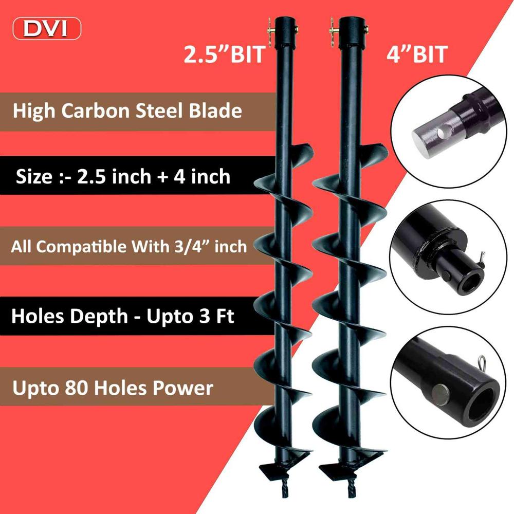 52cc Earth Auger with 4+2.5 inch bit