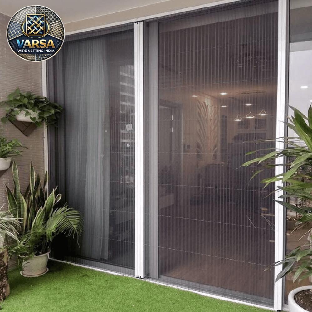 Pleated Door Mosquito Mesh - Steel Wire Mesh , Silver Color For Enhanced Protection Against Insects And Pests