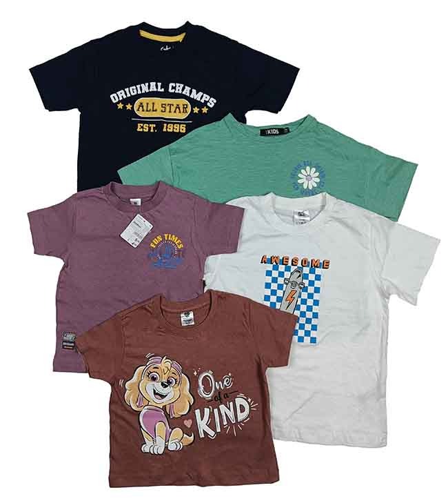K22143 Boys and Girls Short Sleeve T-Shirts Assorted