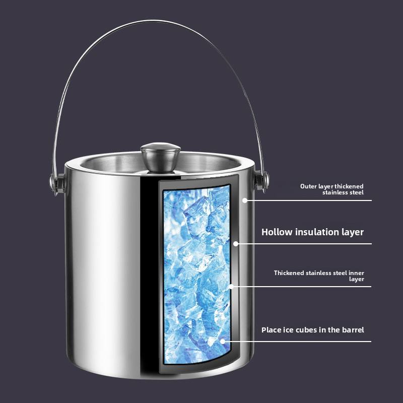 Large Size 12L Stainless SteelWine Bottle Ice Pail Metal Cooler Beer Champagne Bucket for Bar Club Hotel Wedding Party