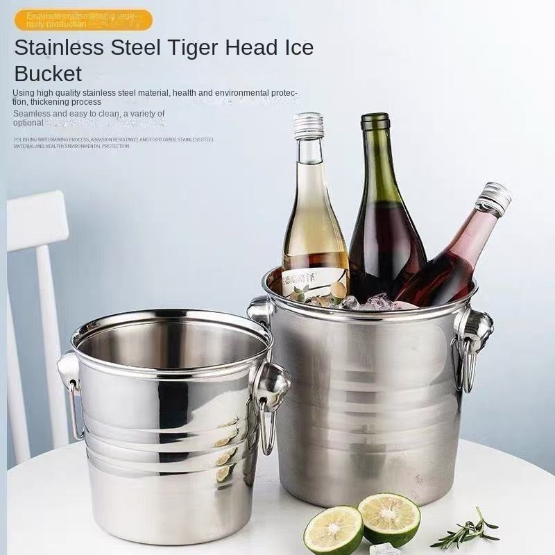 Large Size 12L Stainless SteelWine Bottle Ice Pail Metal Cooler Beer Champagne Bucket for Bar Club Hotel Wedding Party