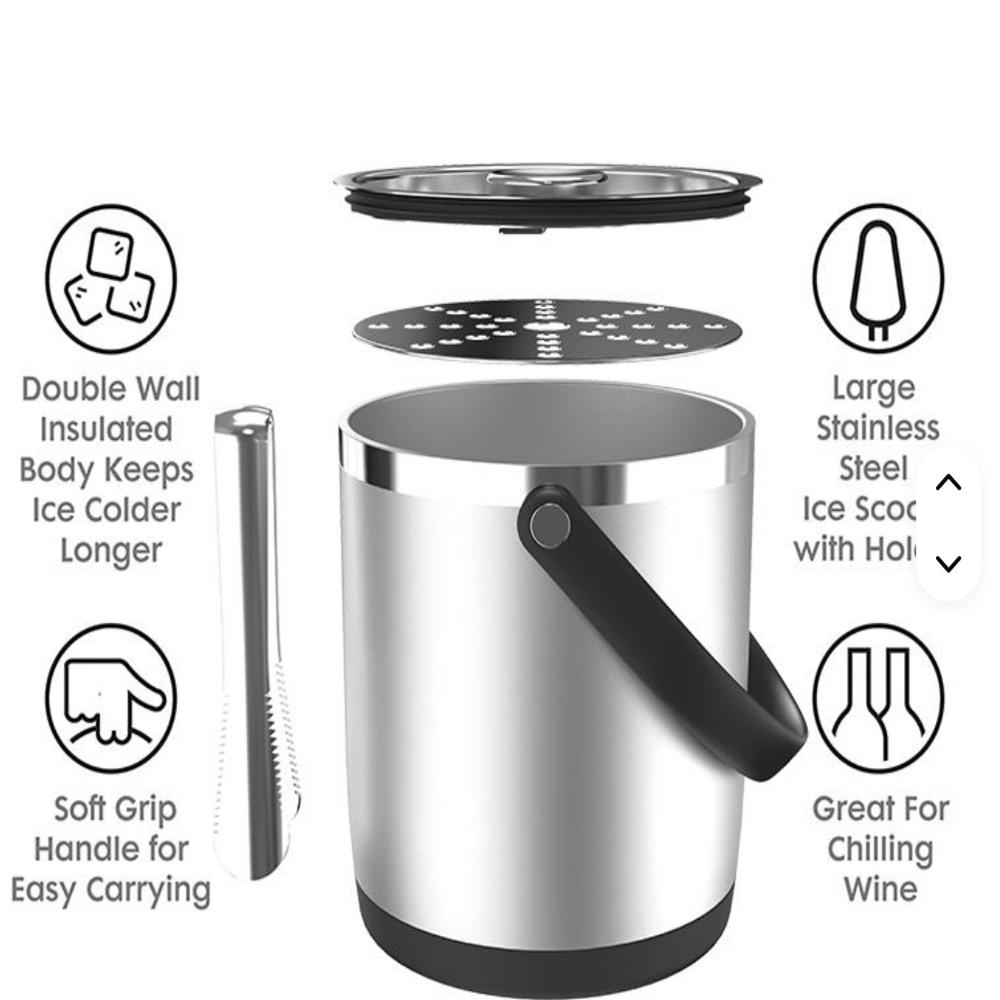 Large Size 12L Stainless SteelWine Bottle Ice Pail Metal Cooler Beer Champagne Bucket for Bar Club Hotel Wedding Party