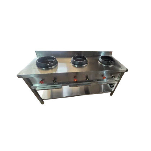 SS Three Burner Chinese Range