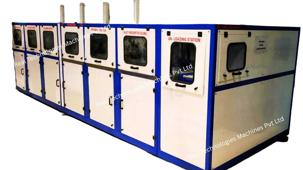Multistage Ultrasonic Cleaning Machine With Rpa Oiling