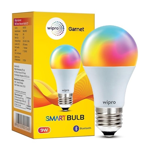wipro garnet 9w cct rgb smart led bulb w