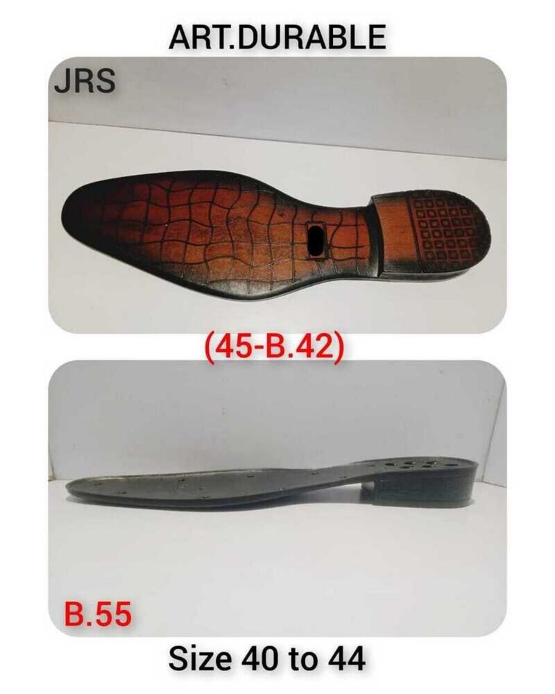 B-55 Durable 40 To 44 Size Tpr Formal Shoe Sole - Color: Black