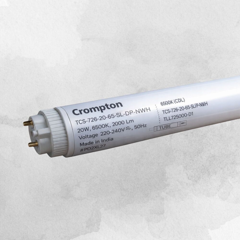 Crompton 20W LED PC Tube Asto Pro - Cool Daylight TCS-726-20-65-SL-DP-NWH