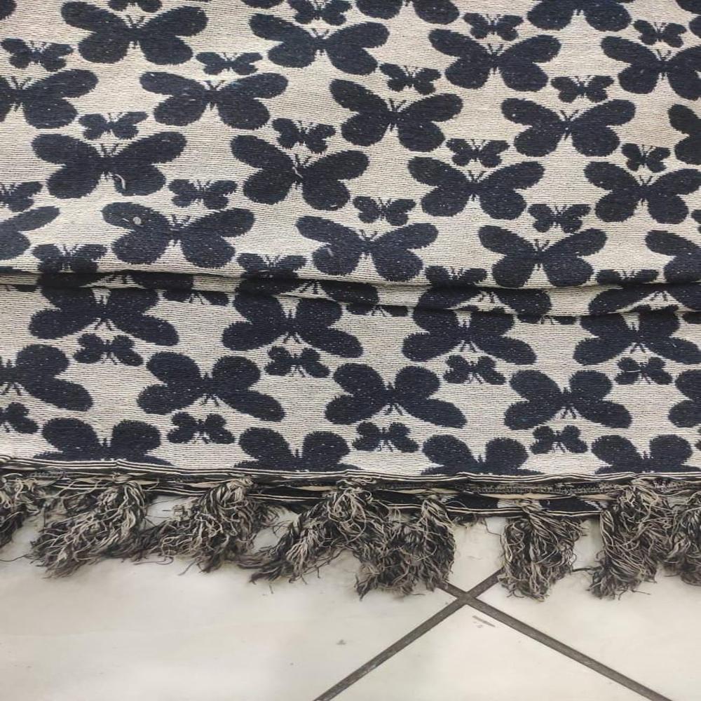 Polyester Cotton Throws - 320 Gsm, Jacquard Woven Design For Bed, Couch, Sofa, Draping | Available In All Colors, Good Quality