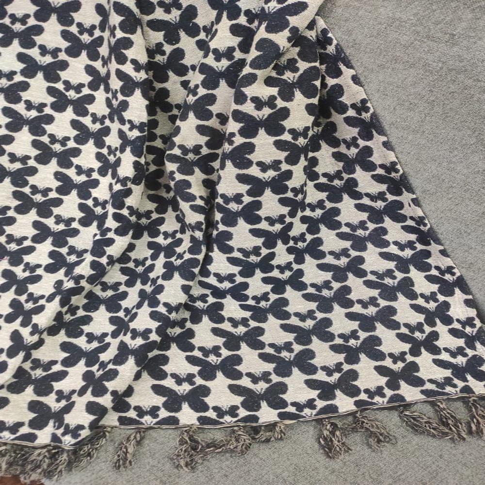 Polyester Cotton Throws - 320 Gsm, Jacquard Woven Design For Bed, Couch, Sofa, Draping | Available In All Colors, Good Quality
